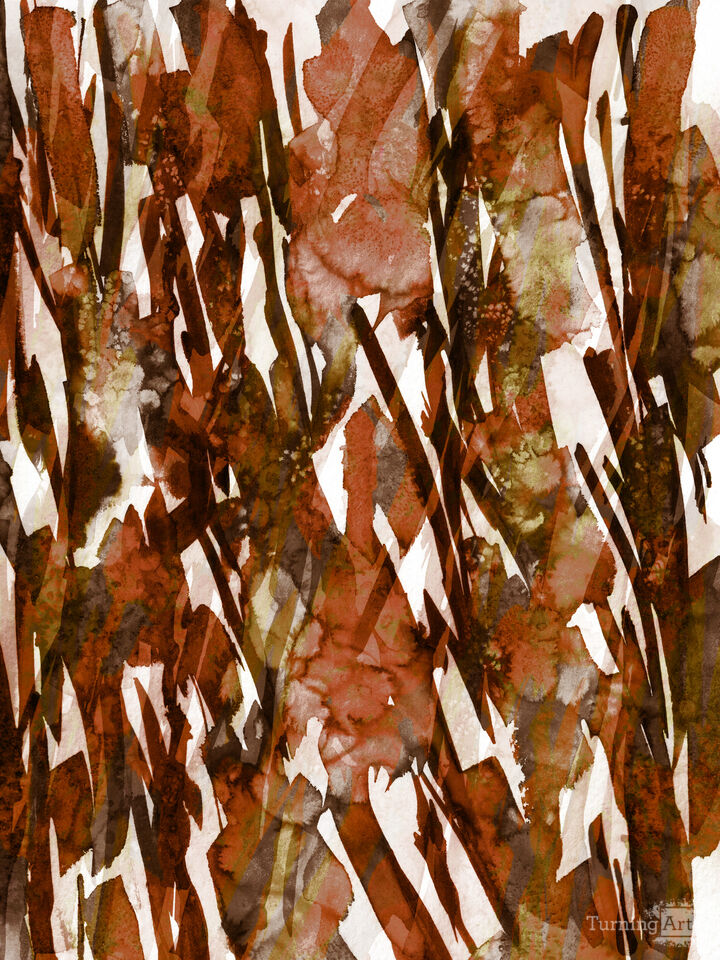 FROSTY BOUQUET 10 BURNT ORANGE ABSTRACT ORGANIC PAINTING