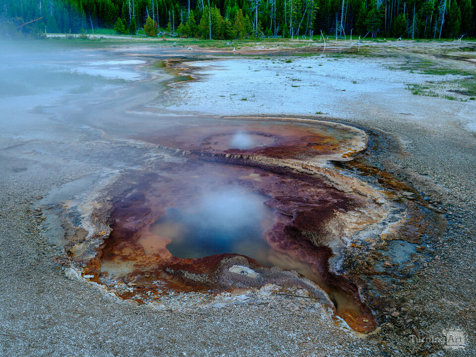 Boiling Paint Pots in early Evening Light