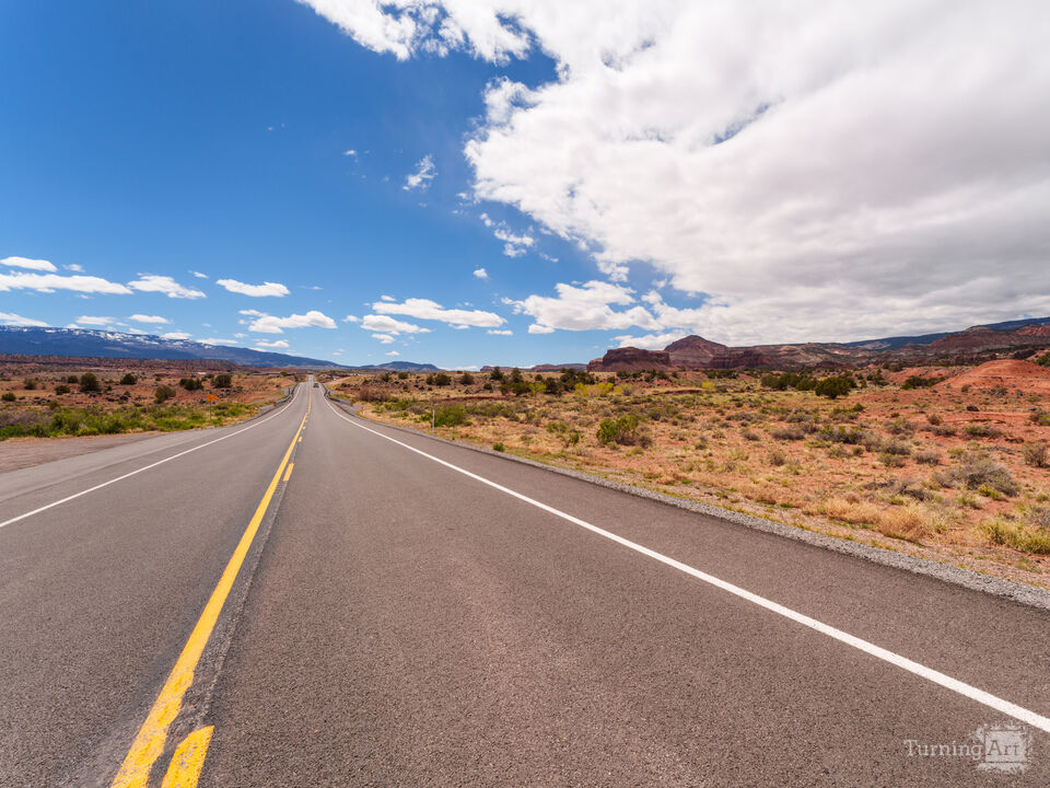 Long View Of Notom Road Capitol Reef