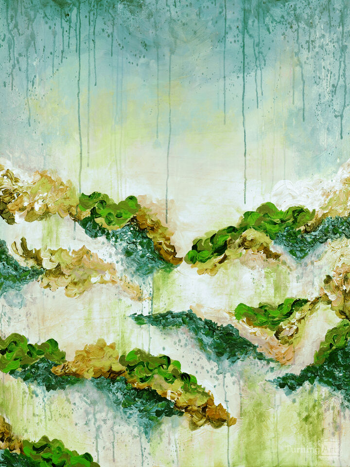 IT'S A ROSE COLORED LIFE 6 FLORAL LANDSCAPE PAINTING