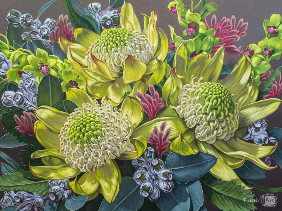 White Waratahs and Kangaroo Paws