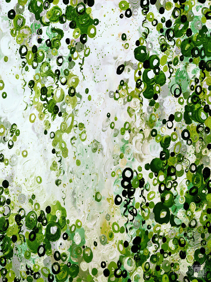 SUBMERGED 1 GREEN - ABSTRACT ORGANIC PAINTING