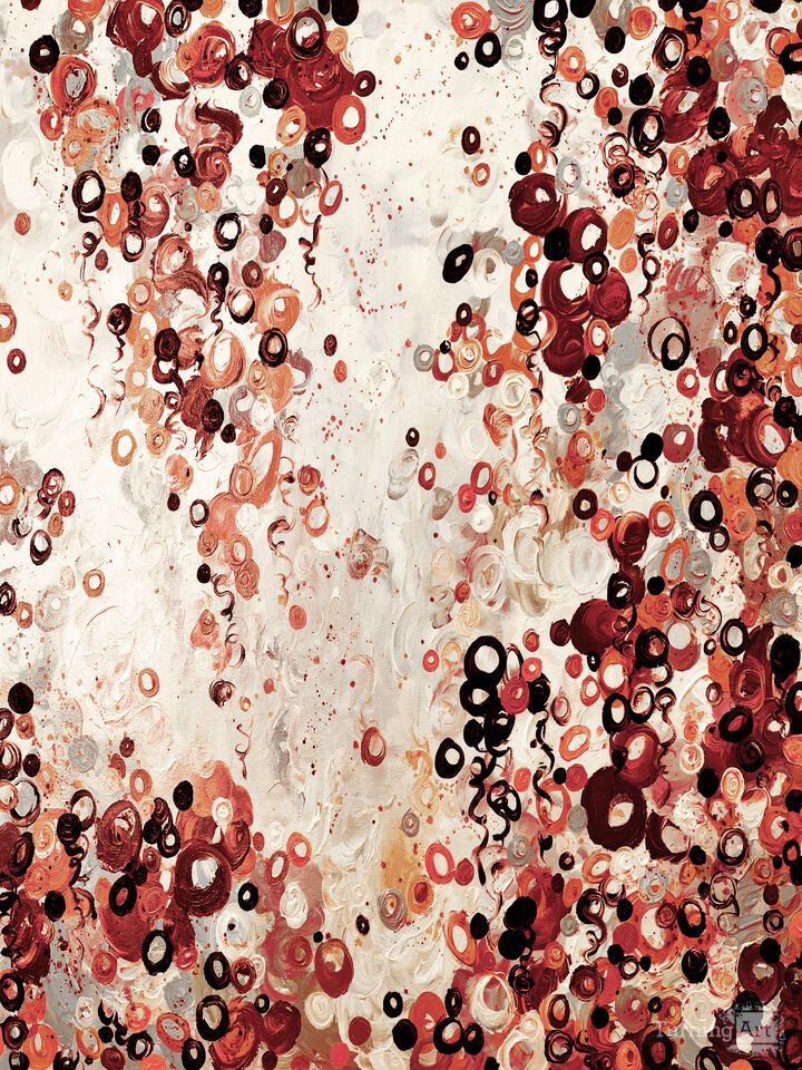 SUBMERGED 3 RUST RED PEACH - ABSTRACT ORGANIC PAINTING