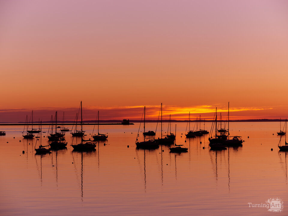 Rockland Maine Sailboats at Sunrise