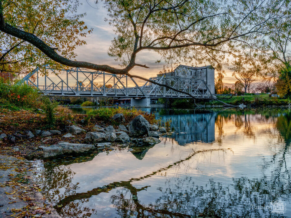 Finley River Mill Sunset Reflections