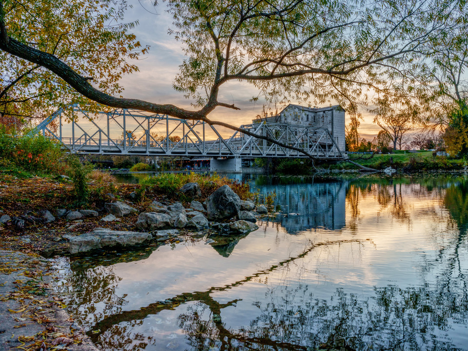 Finley River Mill Sunset Reflections