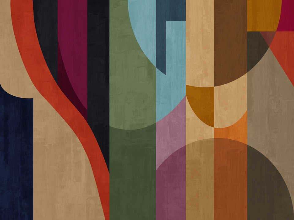 Modern Abstract Shapes Earth Tones