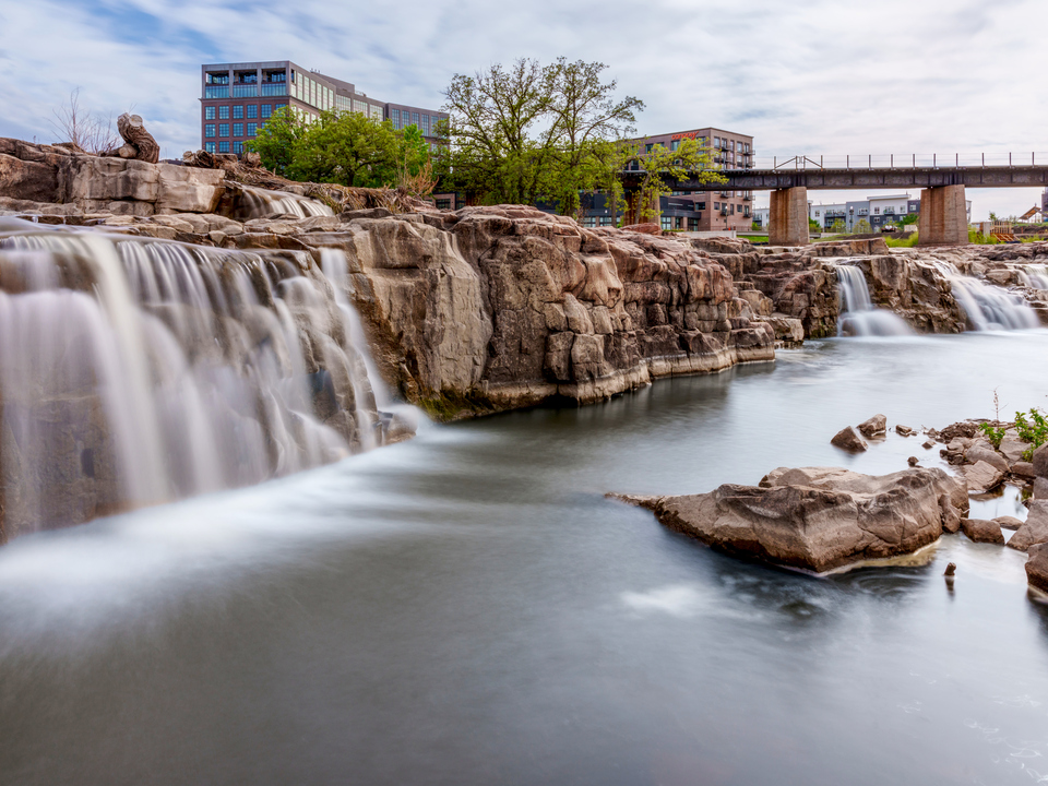 Cascading Waterfalls In Falls Park