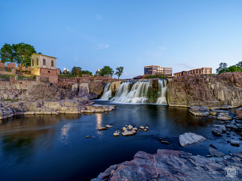Blue Hour At Falls Park Sioux Falls
