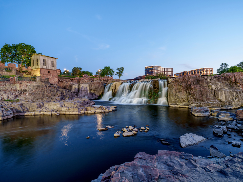 Blue Hour At Falls Park Sioux Falls