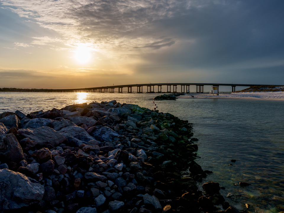 Jetty View Toward Destin Bridges