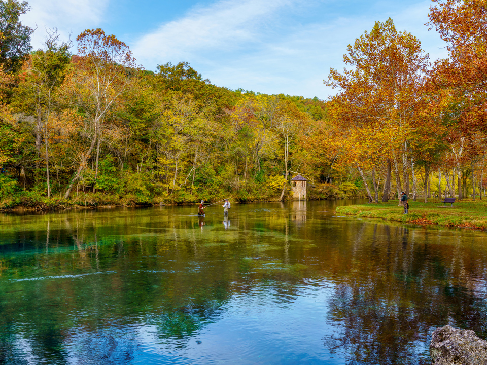 Fall Fishing At Bennett Spring Near Gauge House