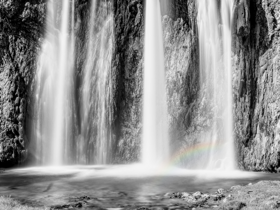 Rainbow At Base Of Spearfish Falls Selective Color
