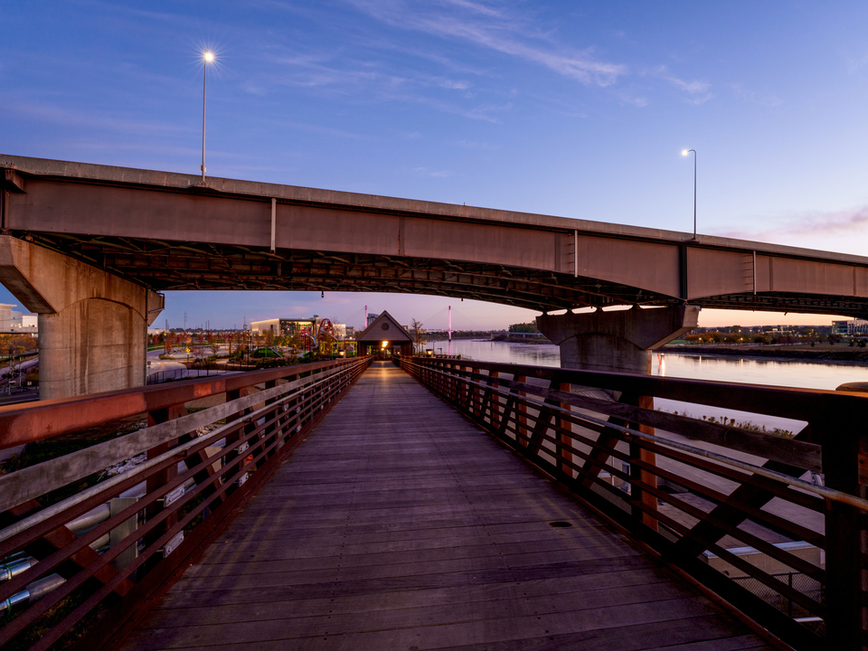 Omaha Missouri River Boardwalk Blue Hour