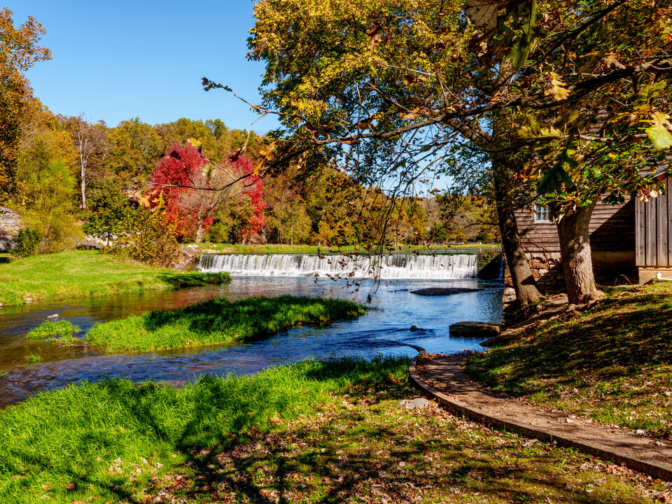 Vibrant Autumn Behind Jolly Mill