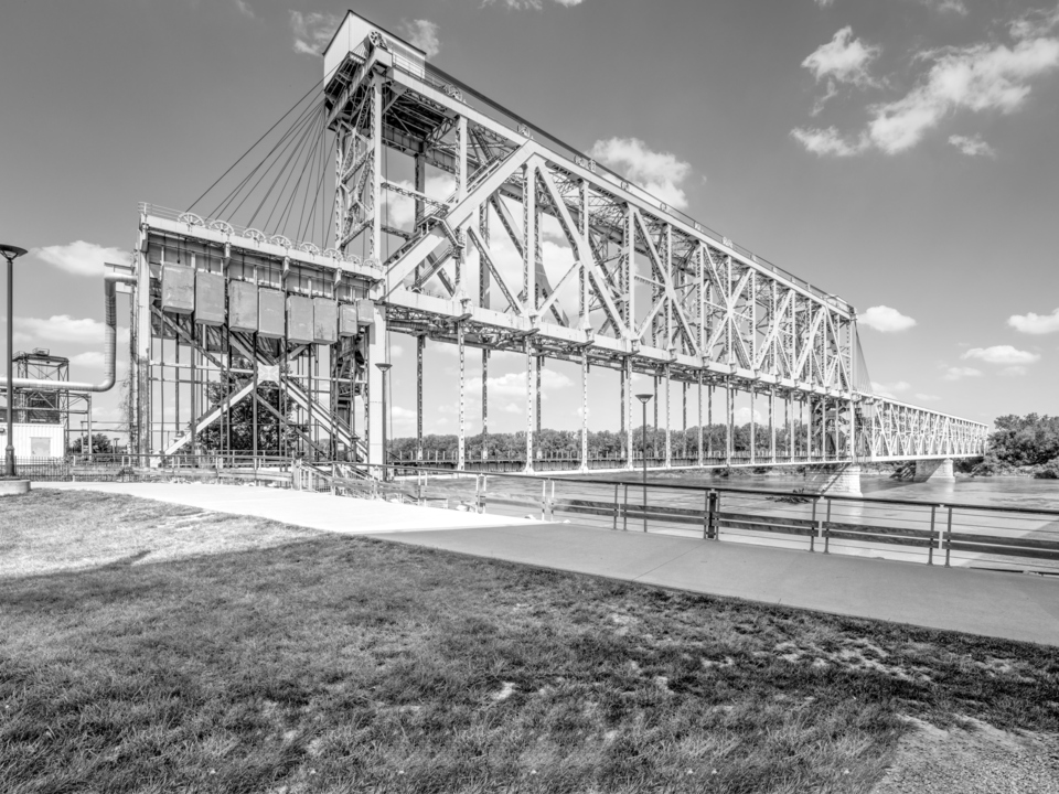 Kansas City ASB Railroad Double Bridge Grayscale