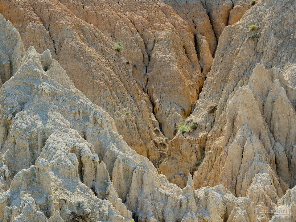 Rock formations in the Badlands of South Dakota