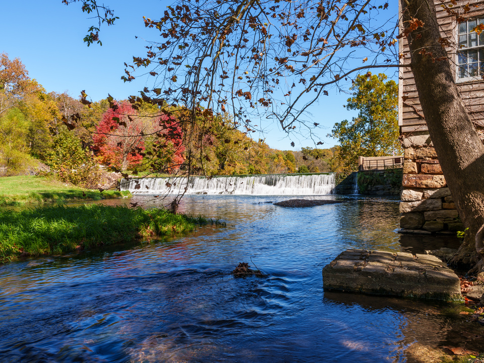 Jolly Mill Waterfall And Fall Colors