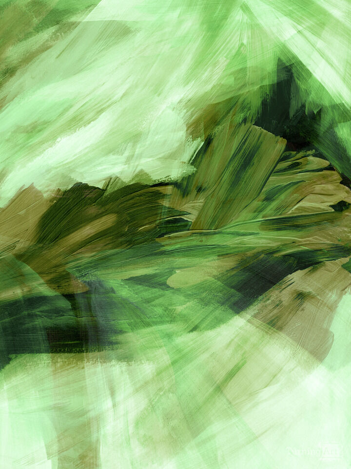 PUSH AND PULL 1 GREEN - ABSTRACT PAINTING (DIPTYCH)
