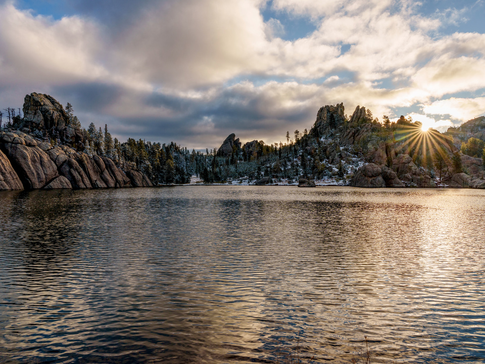 Sunburst Sunrise At Sylvan Lake