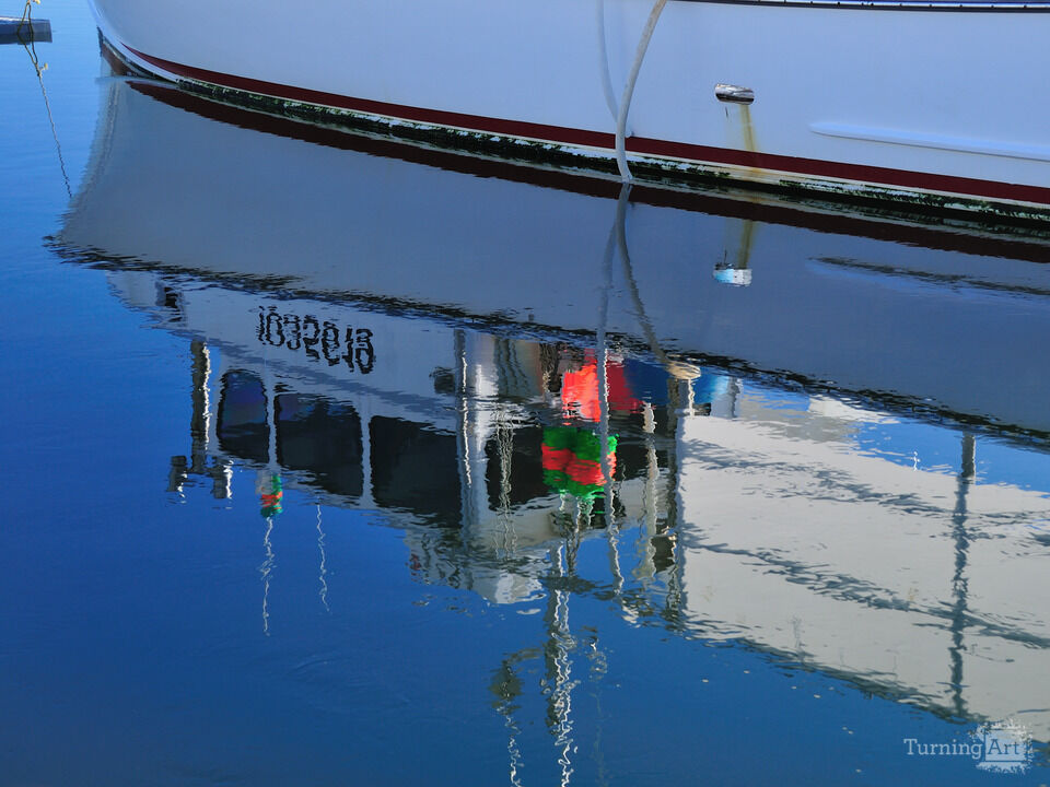 Reflecting on Maine Lobster Boats