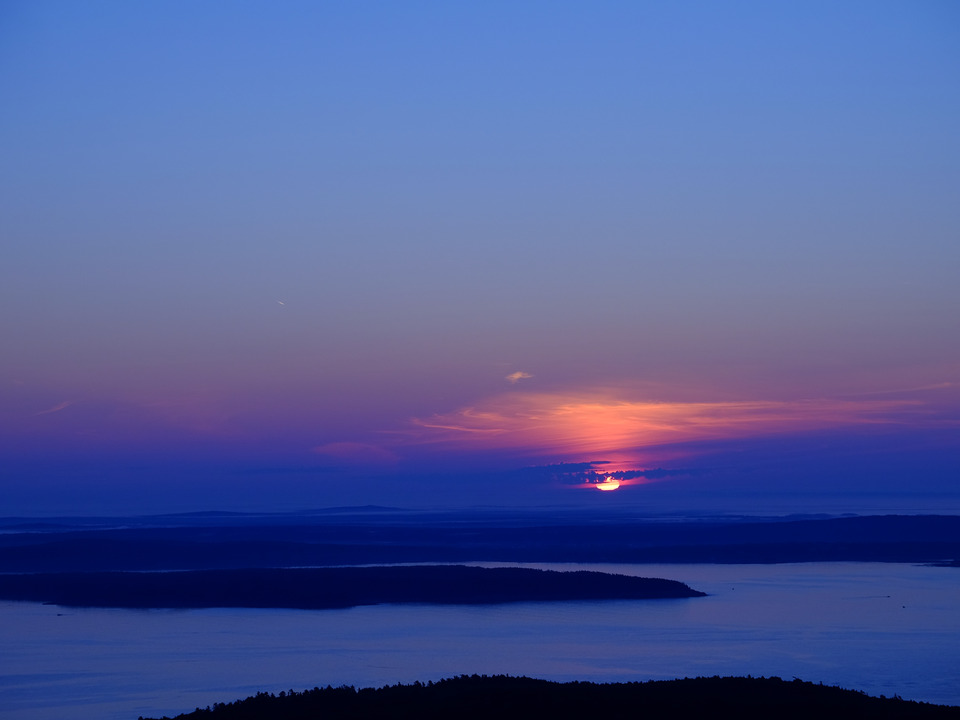 Blue Sunrise over Acadia and Bar Harbor Maine