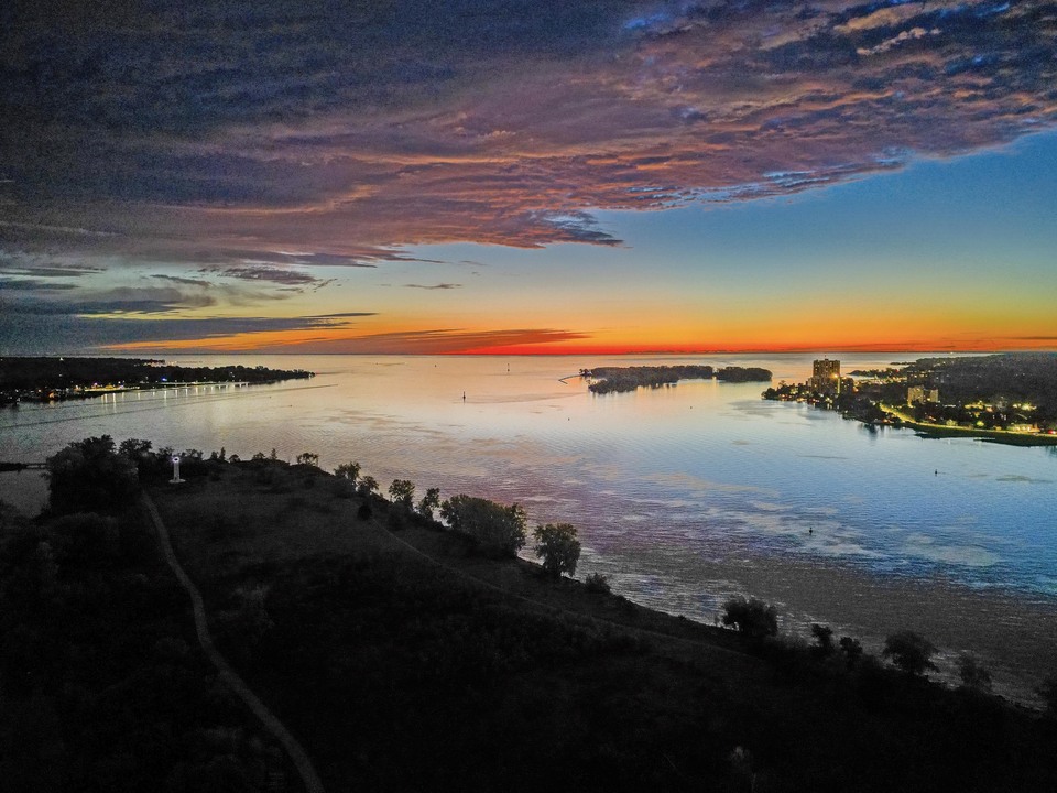 First Light Over the Detroit River from Belle Isle