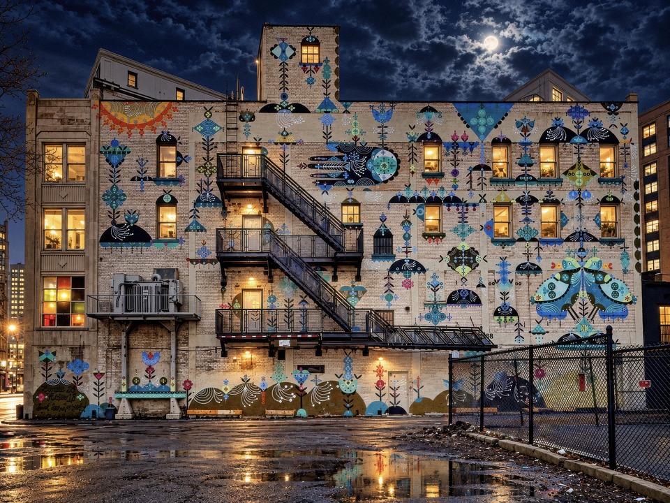 Moonlight Over Detroit’s Downtown Synagogue
