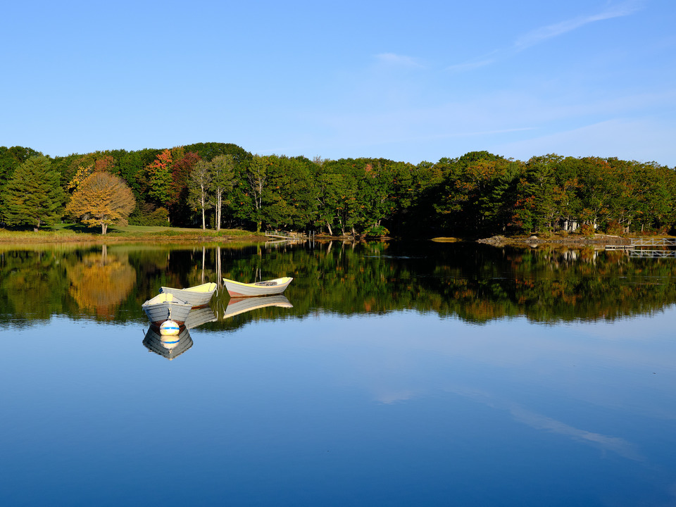 Three Dory Boats on the Kennebunk Inlet