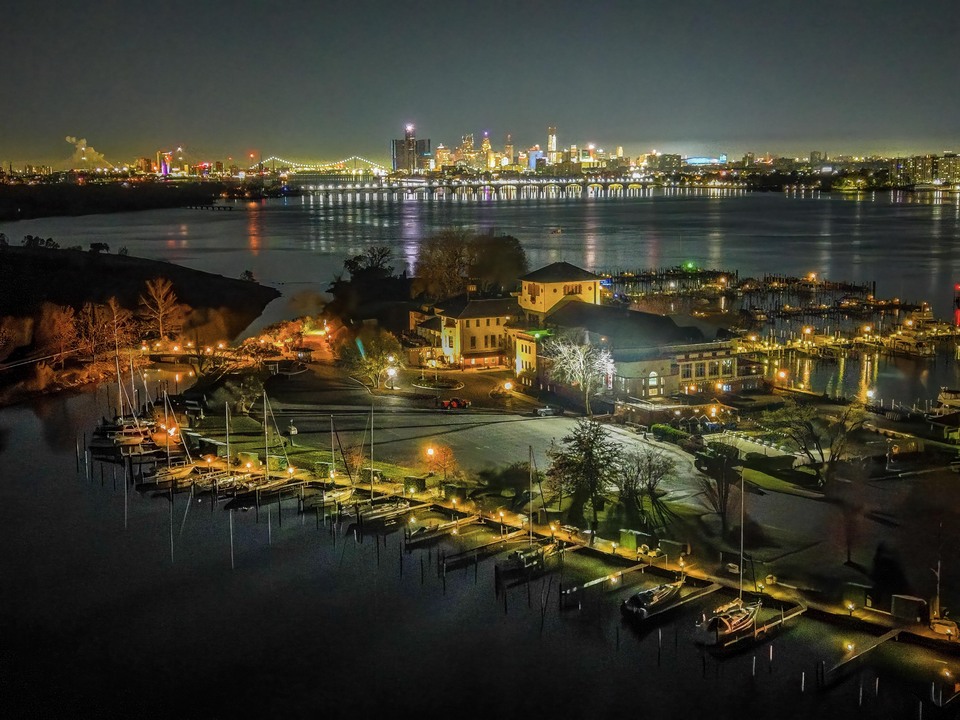 Detroit Yacht Club & Skyline After Dark