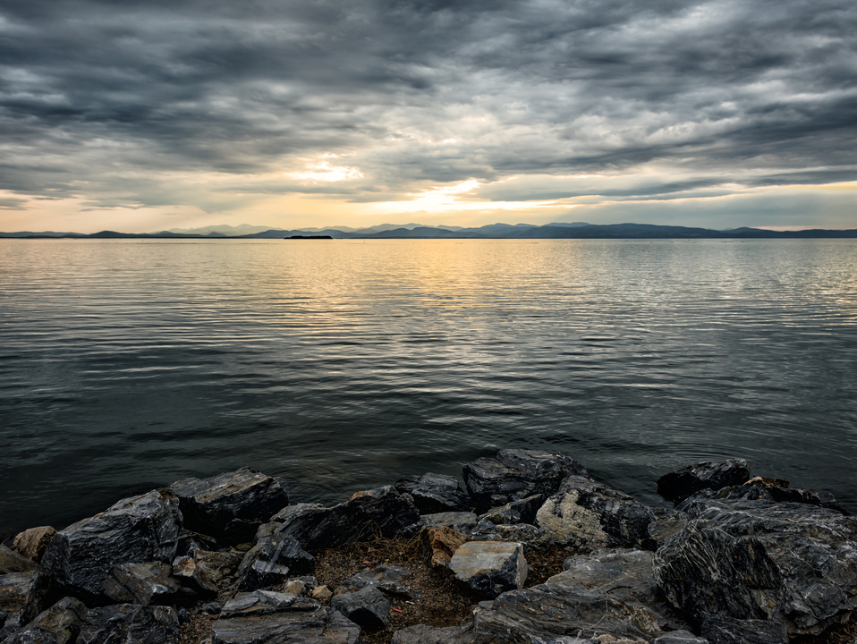 Sundown on the mighty Champlain
