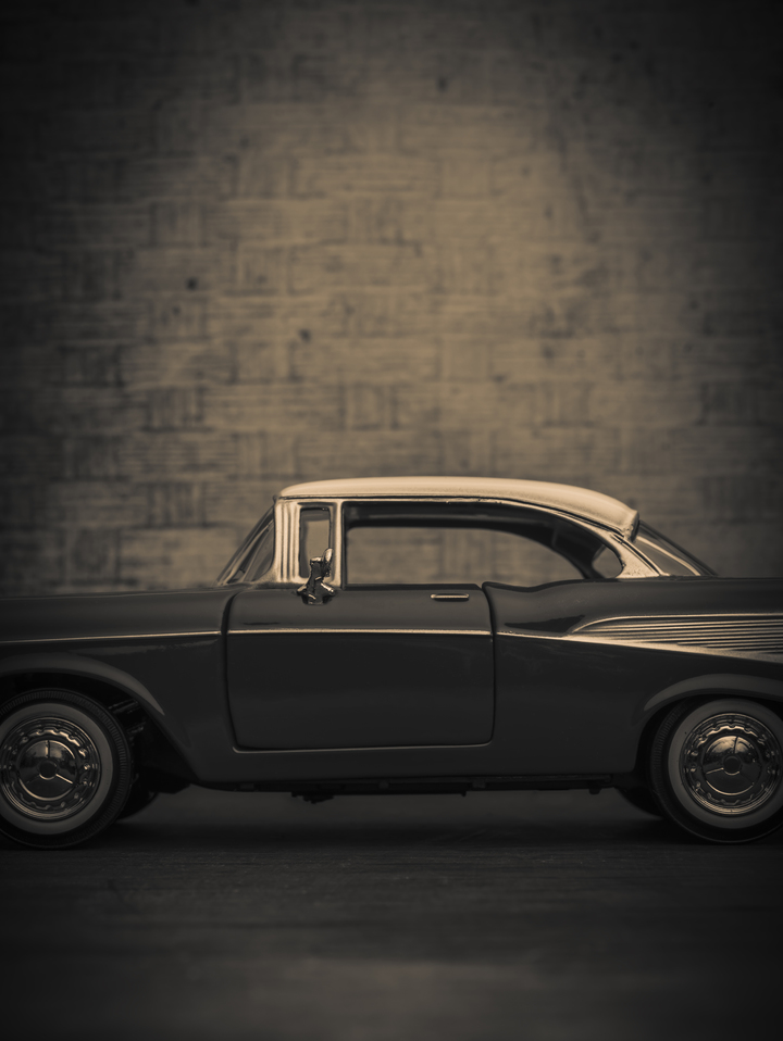 57 Chevy Belaire Black and White 1