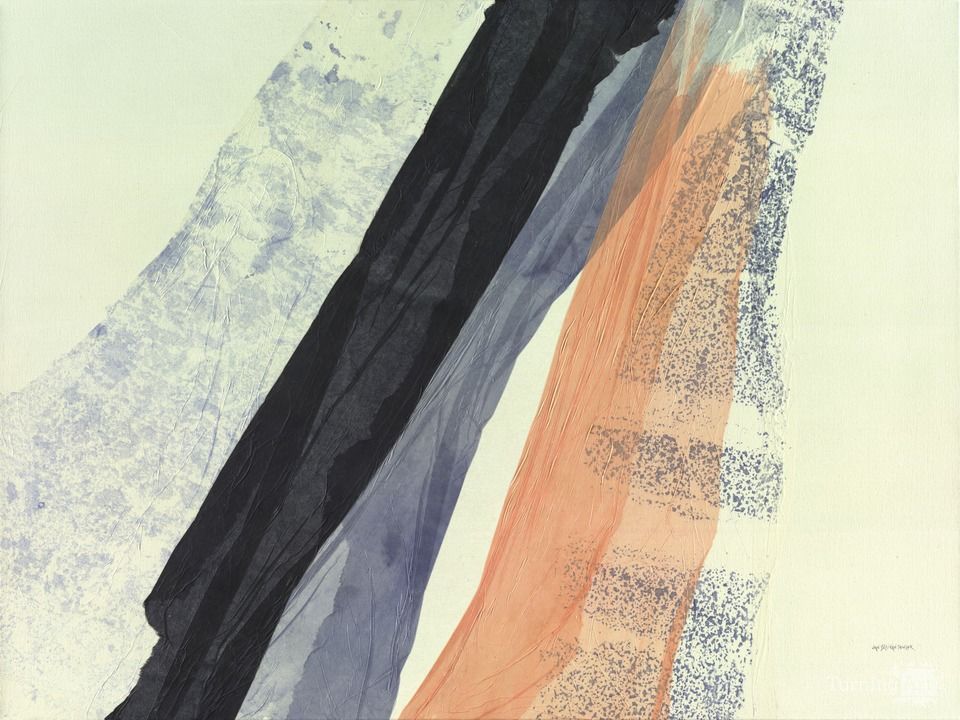 Peach and Blues Abstract