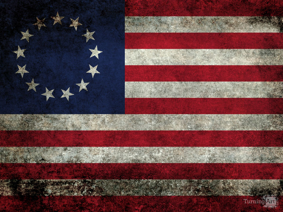 The betsy ross flag in super grunge