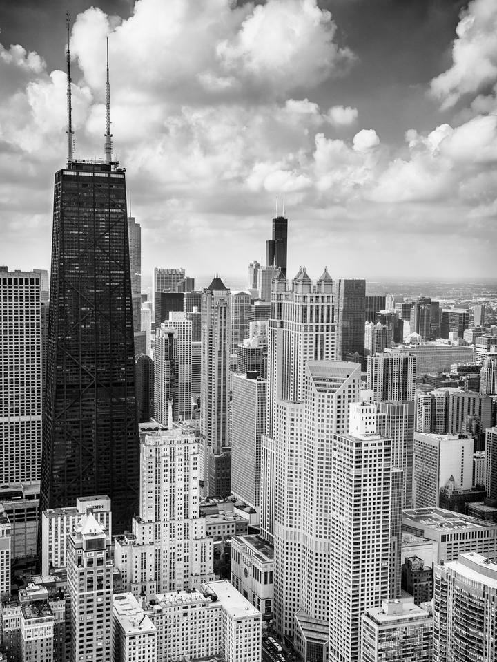 John Hancock Building in the Gold Coast Black and White