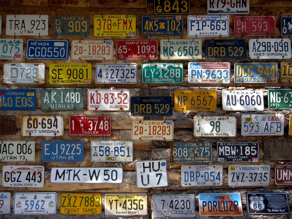 Wall of License Plates