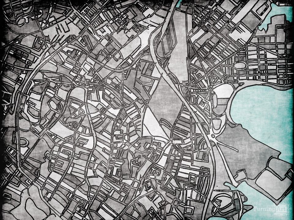 Abstract map of roxbury