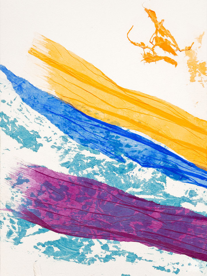 Waves of Washi  triptych panel #1