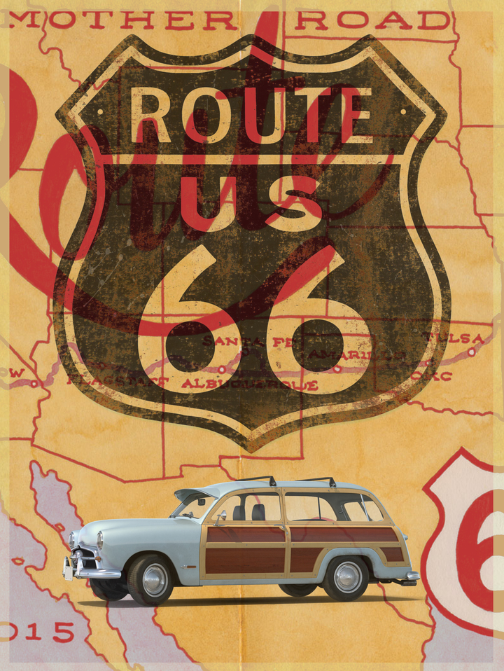 The Mother Road Route 66 Travel Poster