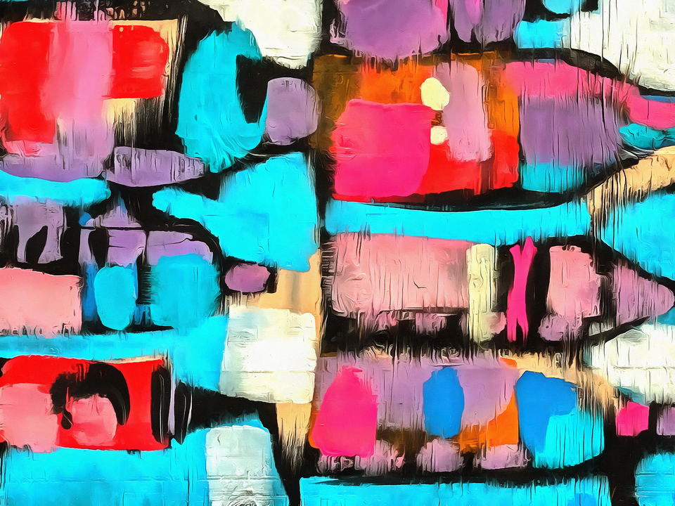 Abstract Blue Bottles