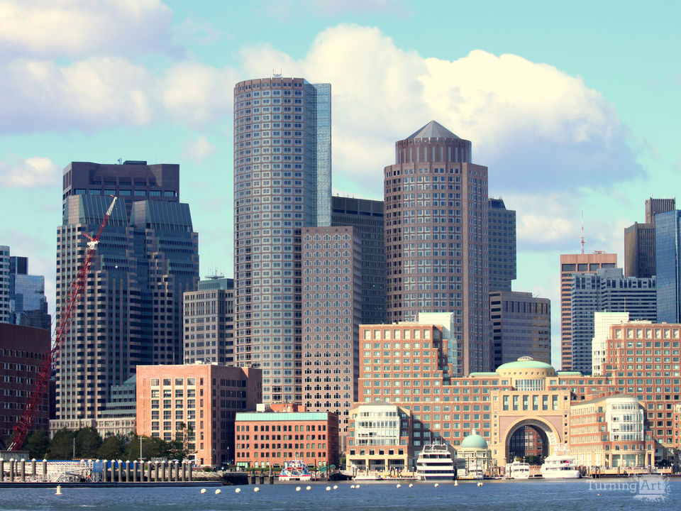 Boston as seen from boston harbor