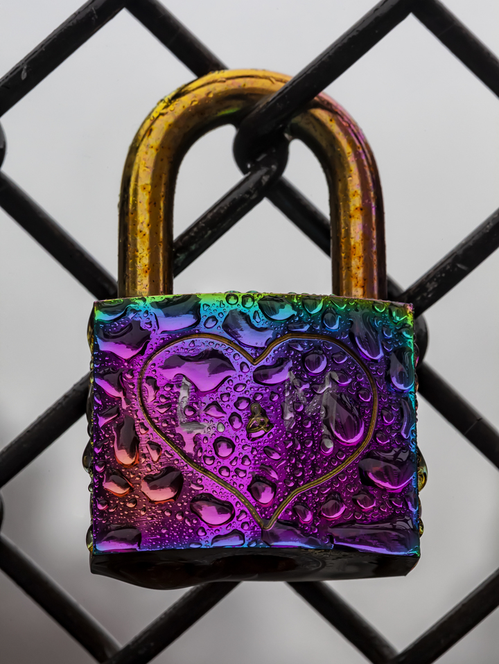 Raindrops on Padlock