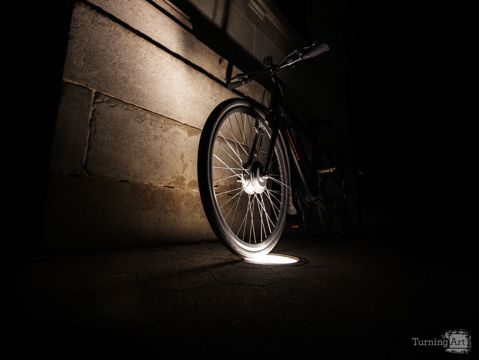 Lit bicycle at union sq