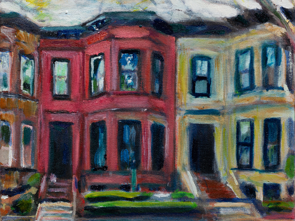 Red Brownstone on Midwood, Brooklyn, NYC