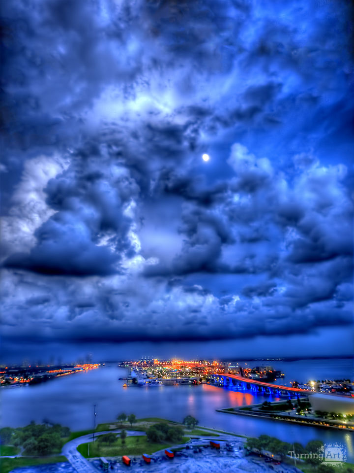 Moonlight over south beach