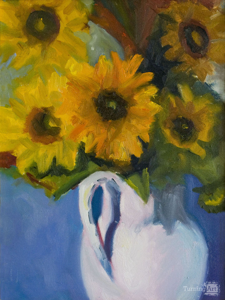 Sunflowers in a White Jug