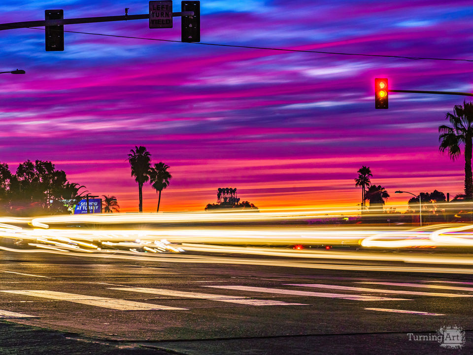 Colorful and Vibrant Sunset at Corner | University Heights, San Diego