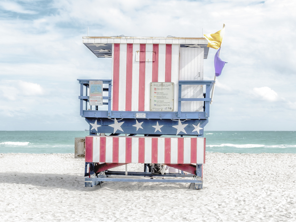 "Miami Lifeguard Chair" - Stars and Stripes