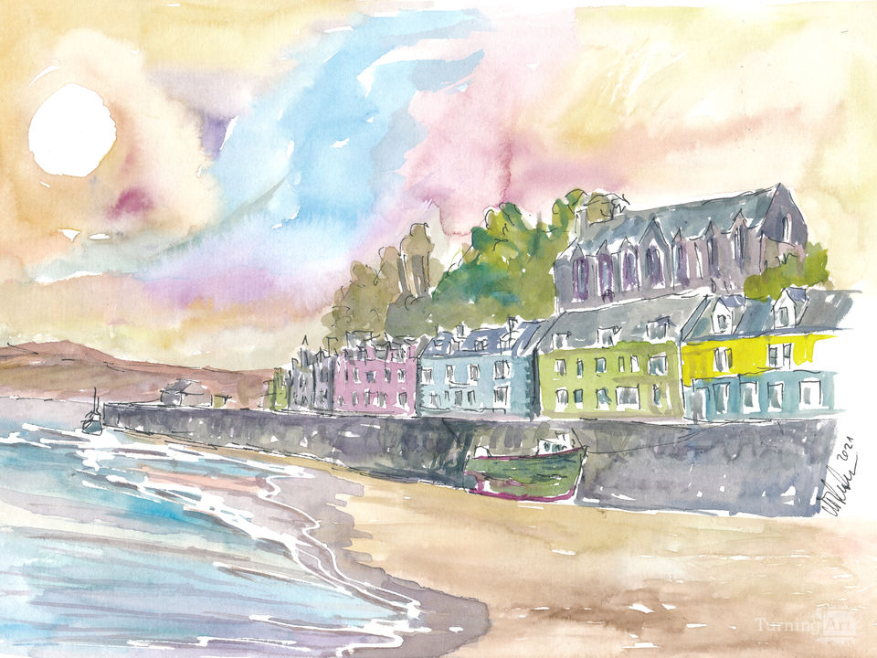 Portree Isle of Skye Inner Hebrides with Colorful Waterfront