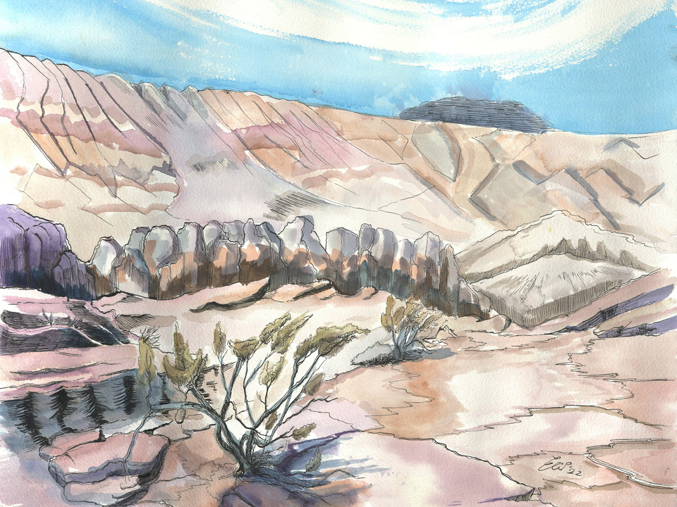 "Above the Slot Canyon, Anza-Borrego"